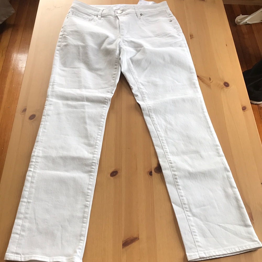 NTW loft curvy straight white jeans